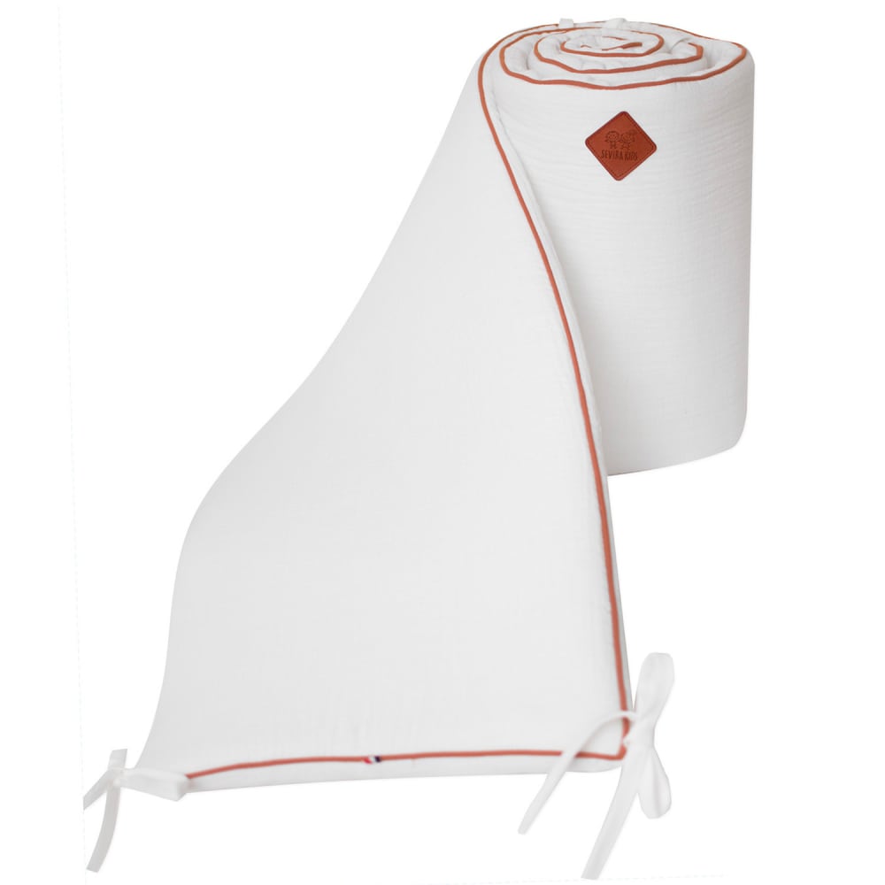 Protector de cuna reversible bebé muselina de algodón