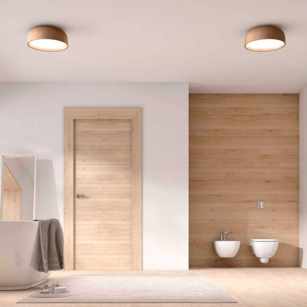 Plafonnier salle de bain imitation bois — vue 3