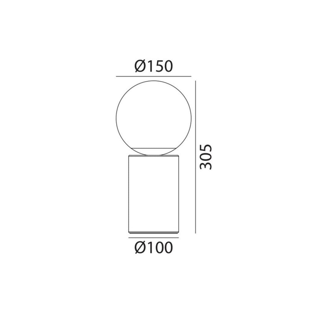 Lampe de chevet tactile laiton mat et globe — vue 4