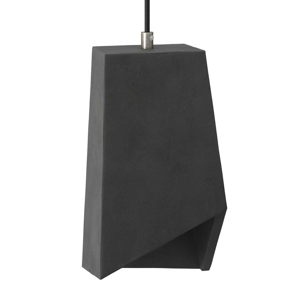Creative Cables Pendelleuchte mit asymmetrischem Lampenschirm aus dunklem Zement Grau Beton