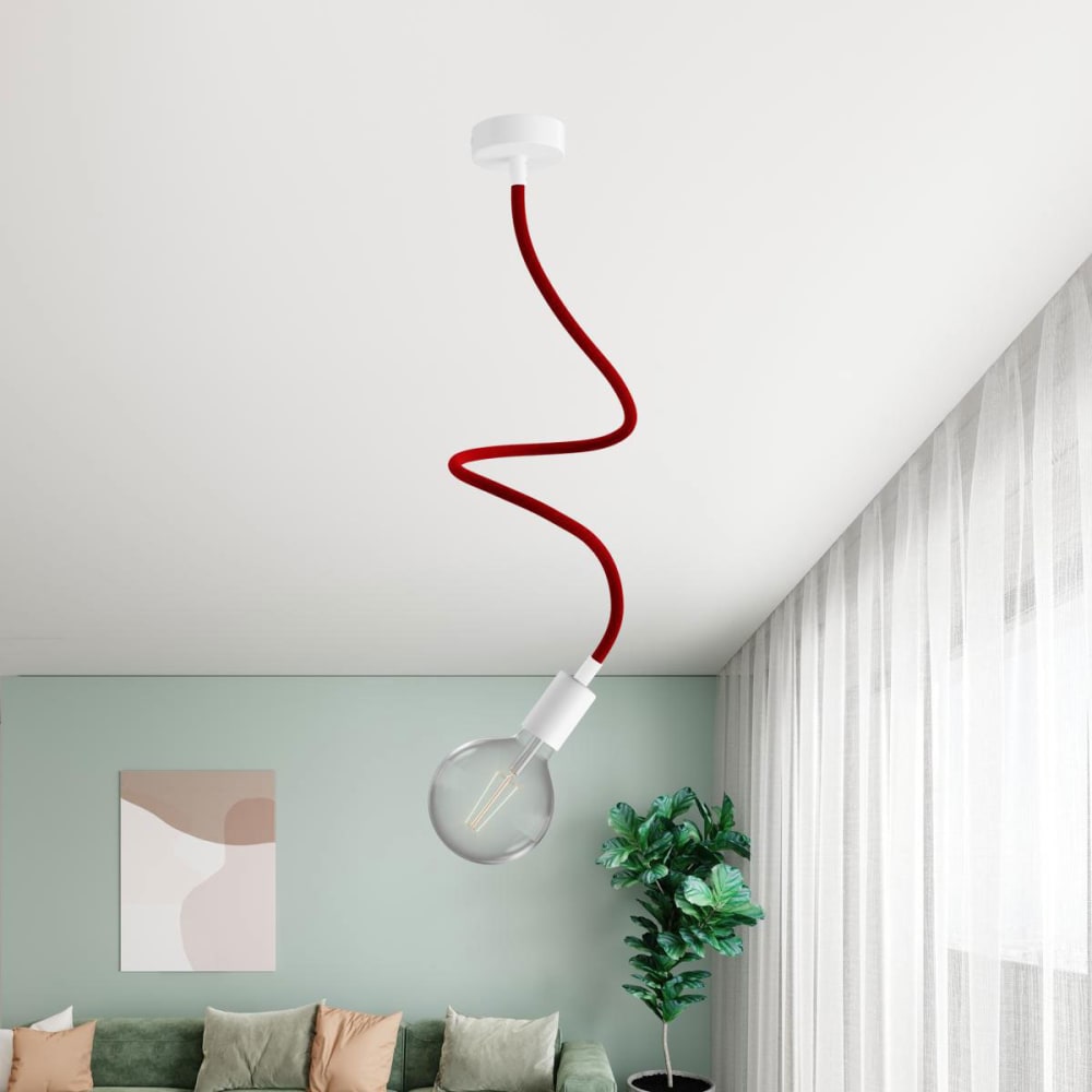 Schwenkbare Pendelleuchte mit diffusem Licht, Farbe Weiß, 90 cm -