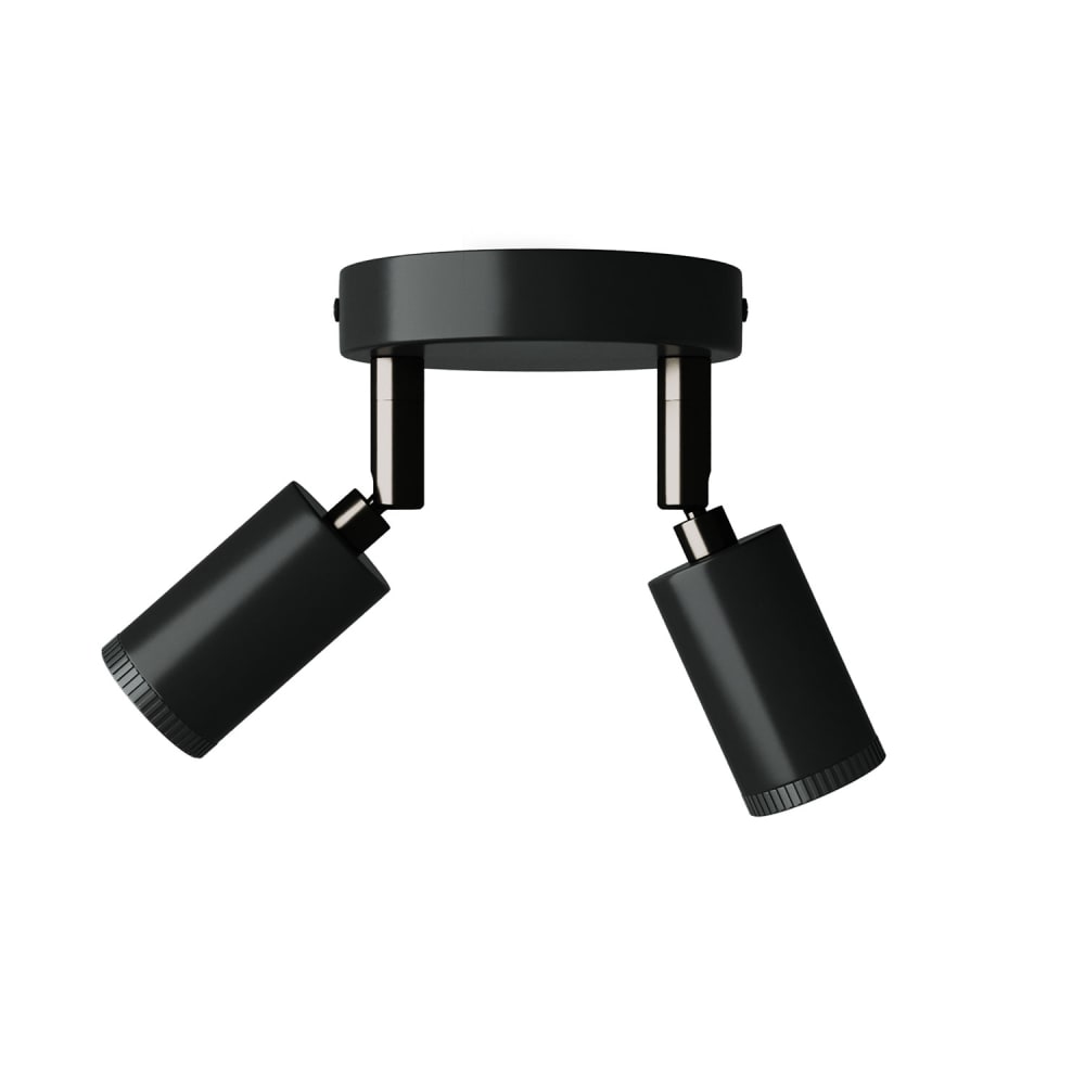Creative Cables Wandleuchte mit zwei Metallstrahlern - Schwarze Schwarz Metall