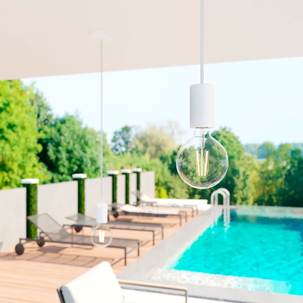 Lampada a sospensione da esterni bianca - Creative Cables