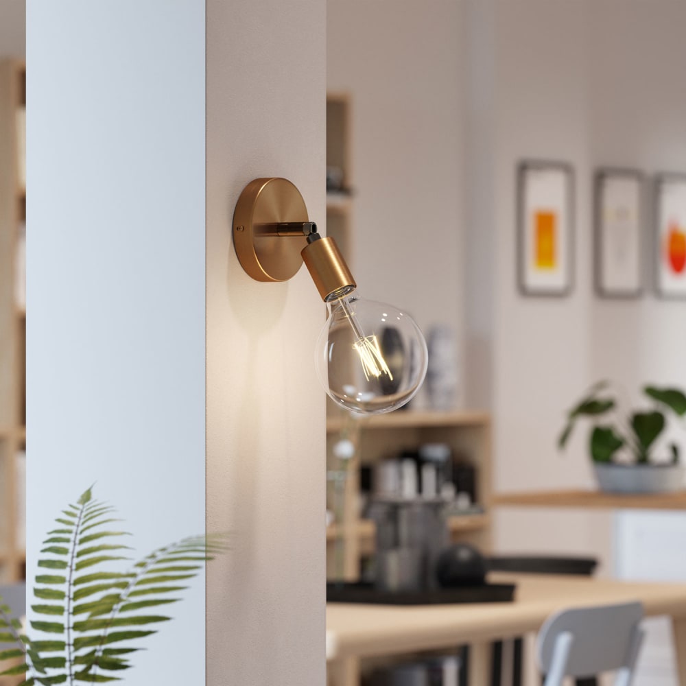 Lampada da parete con snodo orientabile in finitura bronzo -