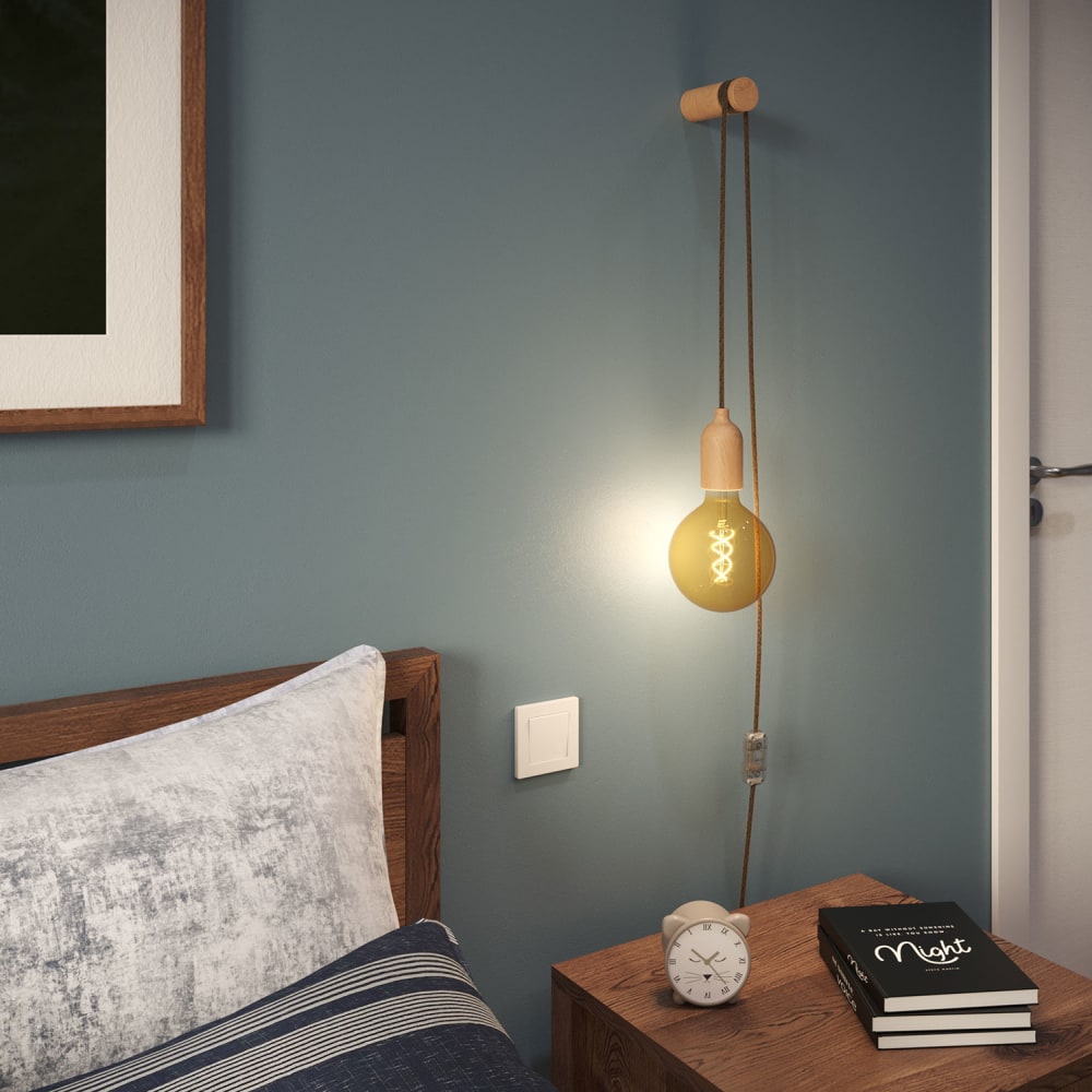 Wand- oder Deckenleuchte mit Stecker aus Holz - Maisons Du Monde