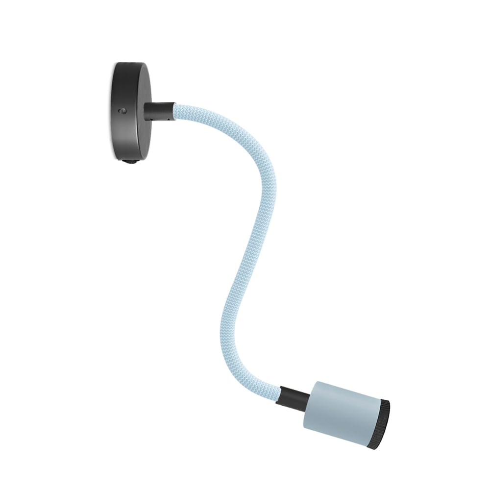 Creative Cables Schwenkbare Wandleuchte mit diffusem Licht, Farbe Hellblau, 30 cm - Metall