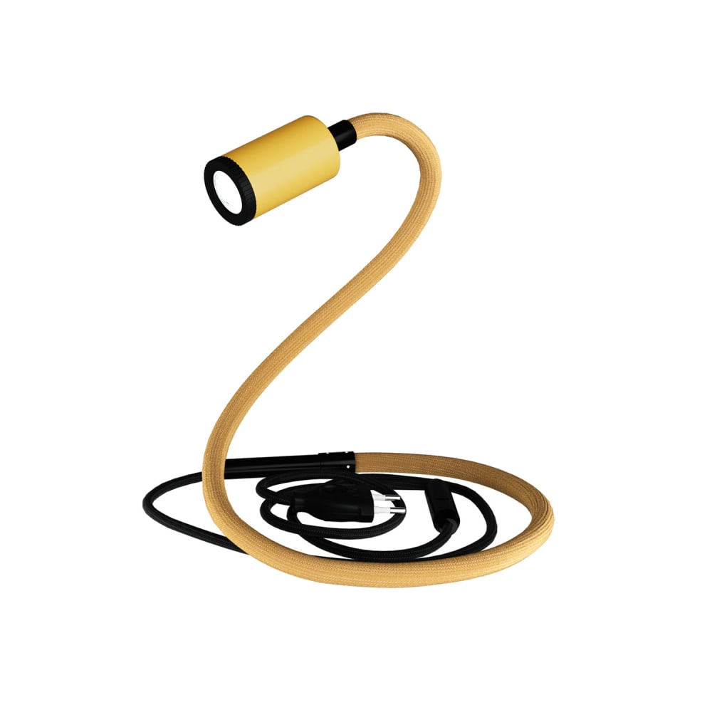 Creative Cables Gelenkige Leuchte mit Mini LED Strahler und schwarzen Details - Gelbe Gelb Metall