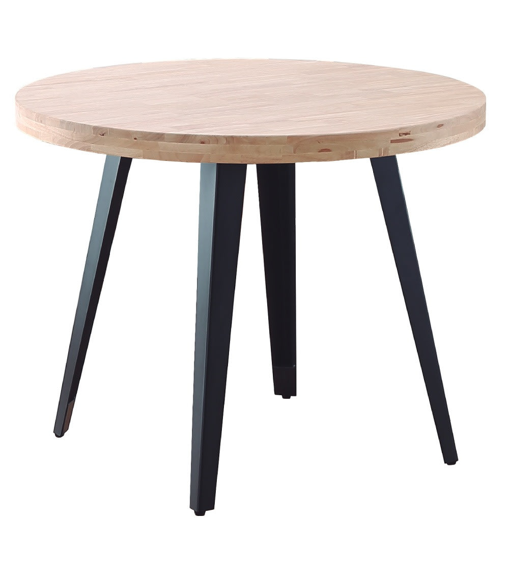 Mesa redonda industrial 100 cm ø roble nordish y negro