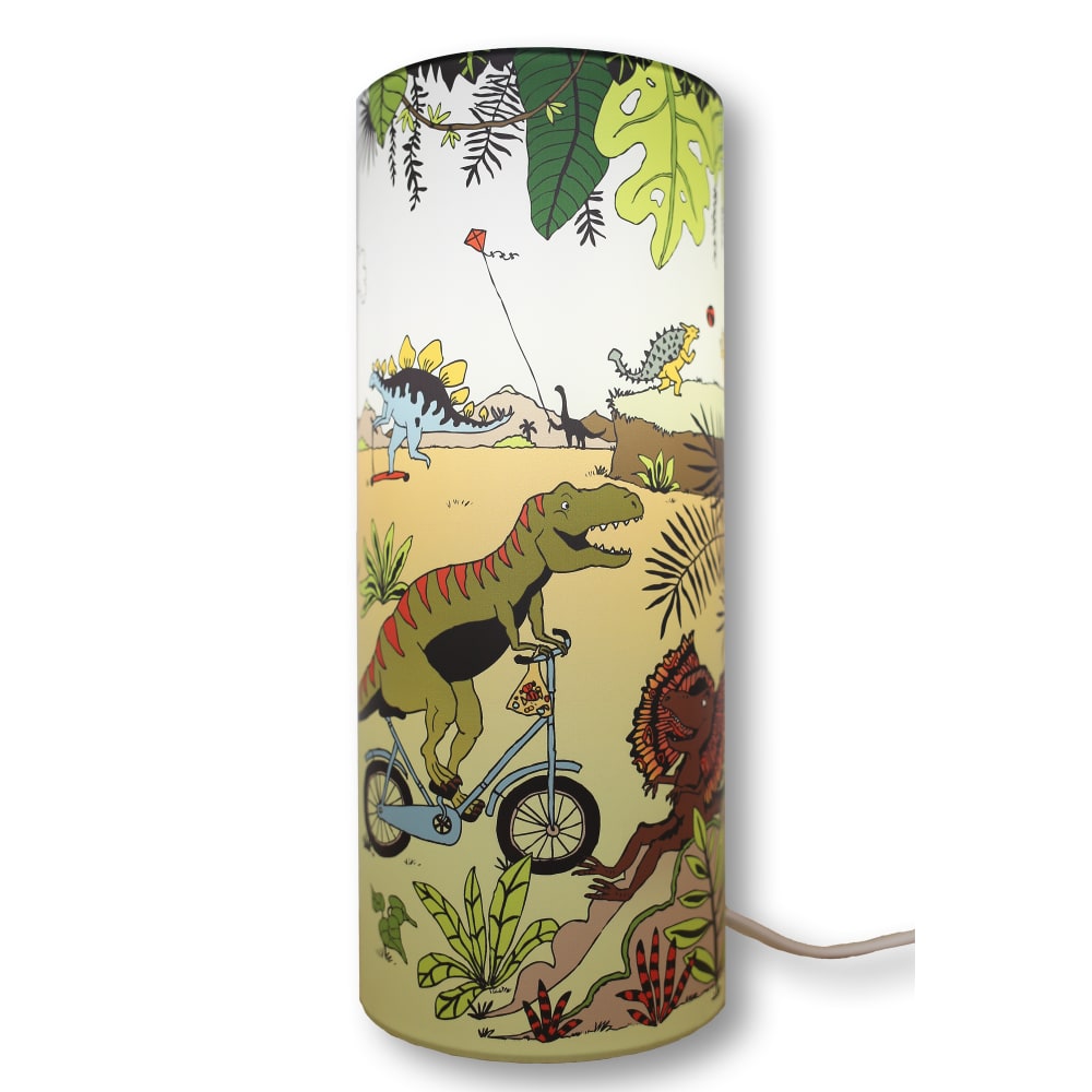 Lampe à poser enfant Dinosaures Verte 30cm