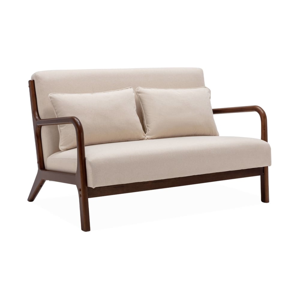 Banquette 2 places tissu - bois