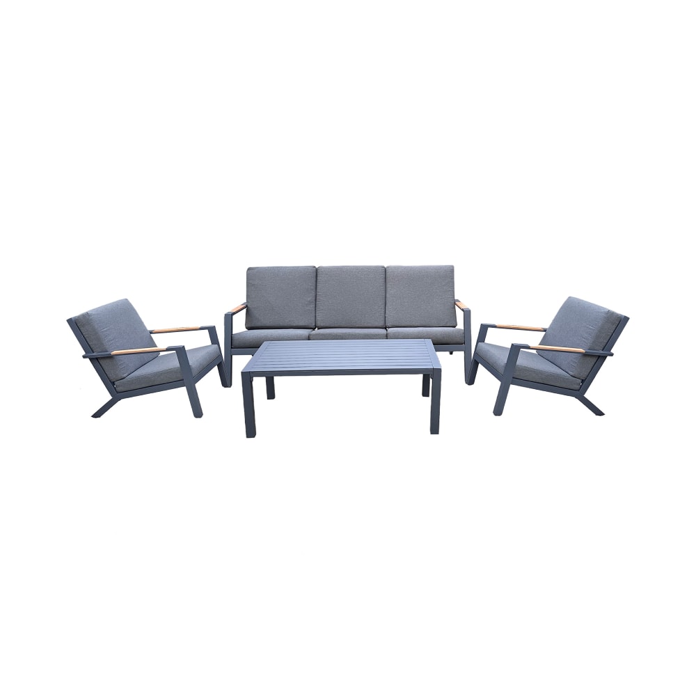 Salon de jardin en aluminium 5 places + table basse