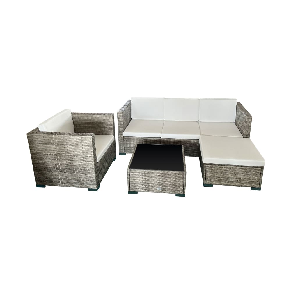 Salon de jardin résine tressée 5 places + table basse