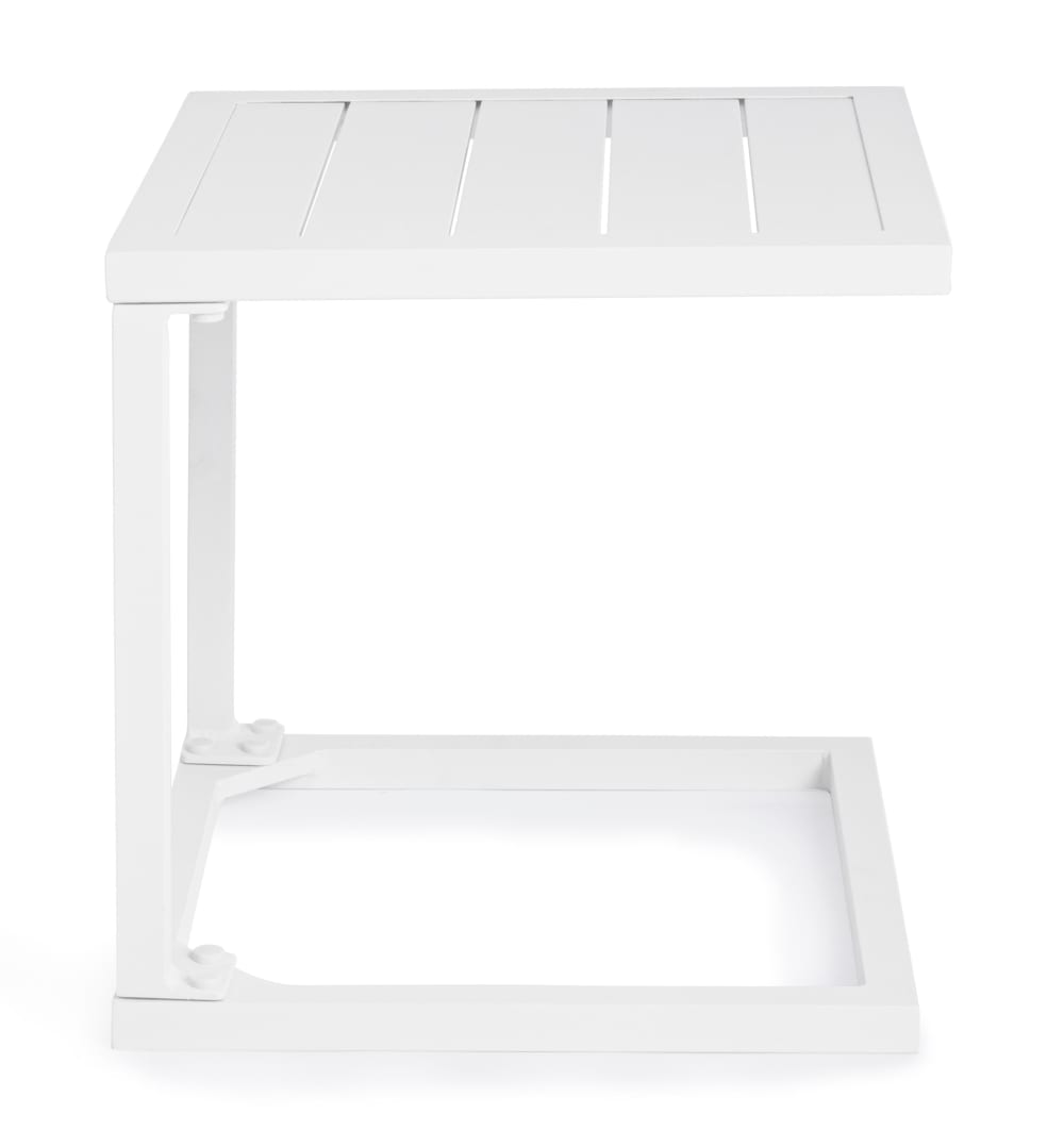 Tavolino da caffe per lettino in alluminio bianco 40 cm -