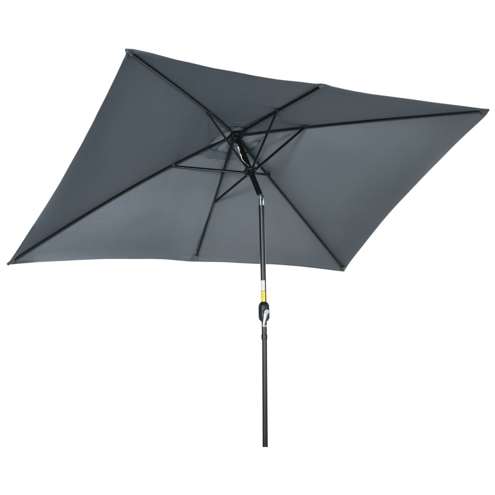 Parasol de jardin inclinable rectangulaire aluminium polyester gris