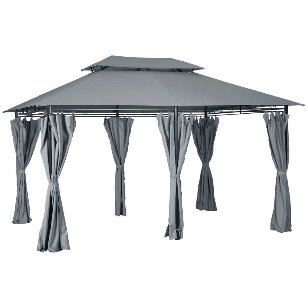 Barnum style colonial double toit avec rideaux 3L x 4l x 2,65H m gris