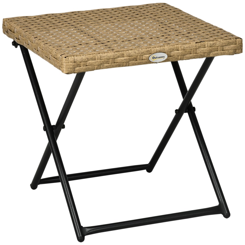 Table basse pliable de jardin style cosy chic résine beige