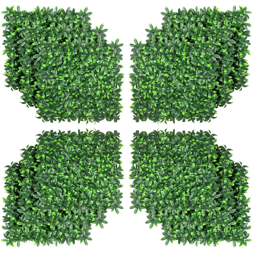 Haie artificielle feuilles de laurier réaliste 12 panneaux vert