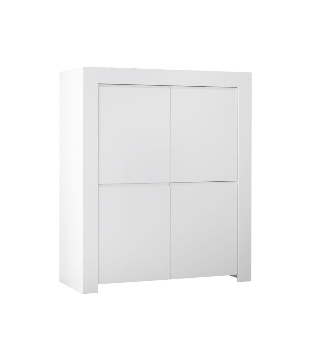 Buffet 4 portes - H140 cm - Blanc