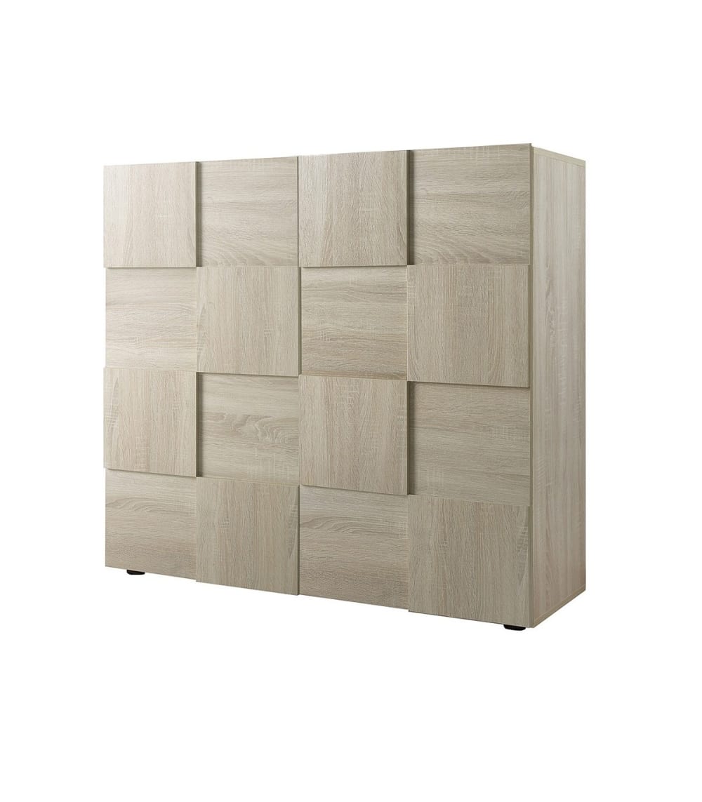 Buffet 2 portes - L121 cm - Effet Chêne