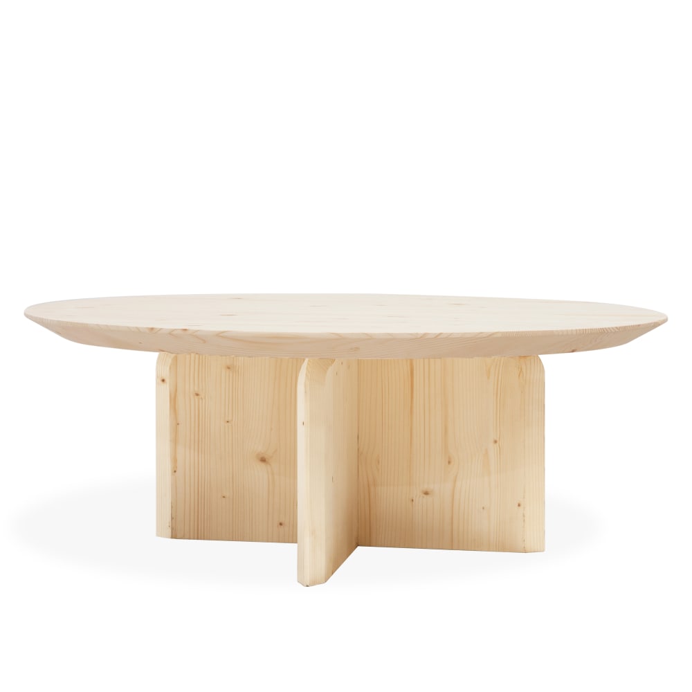 Table basse ronde en bois de sapin naturel Ø60x30cm