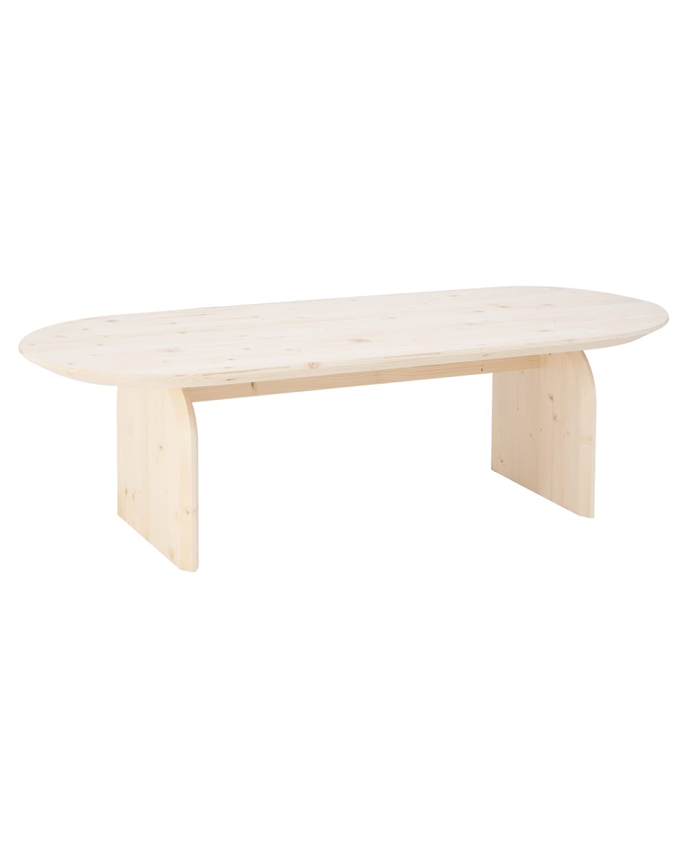 Table basse ovale en bois de sapin naturel 120x35cm