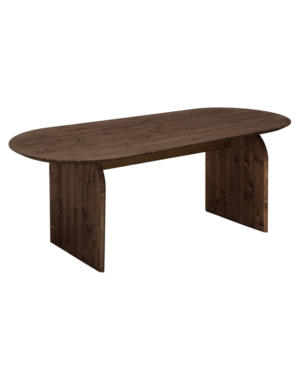 Table à manger ovale en bois de sapin marron 200x75,2cm