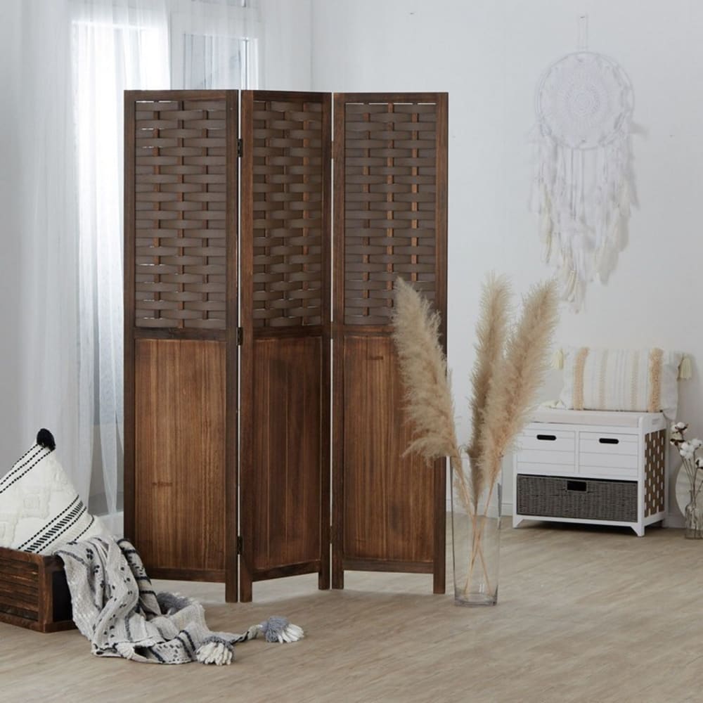 Paravent 3 pans - Rotin tressé & Bois - Maisons du Monde