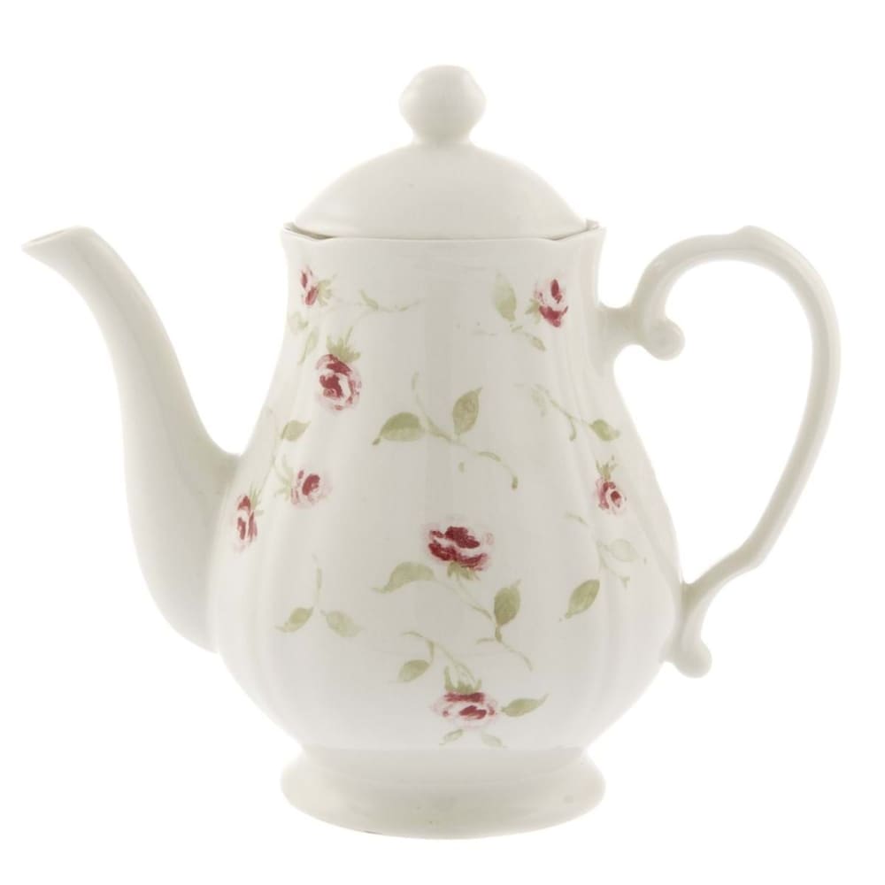 Blanc Mariclo Théière en céramique blanche H20cm style classique chic