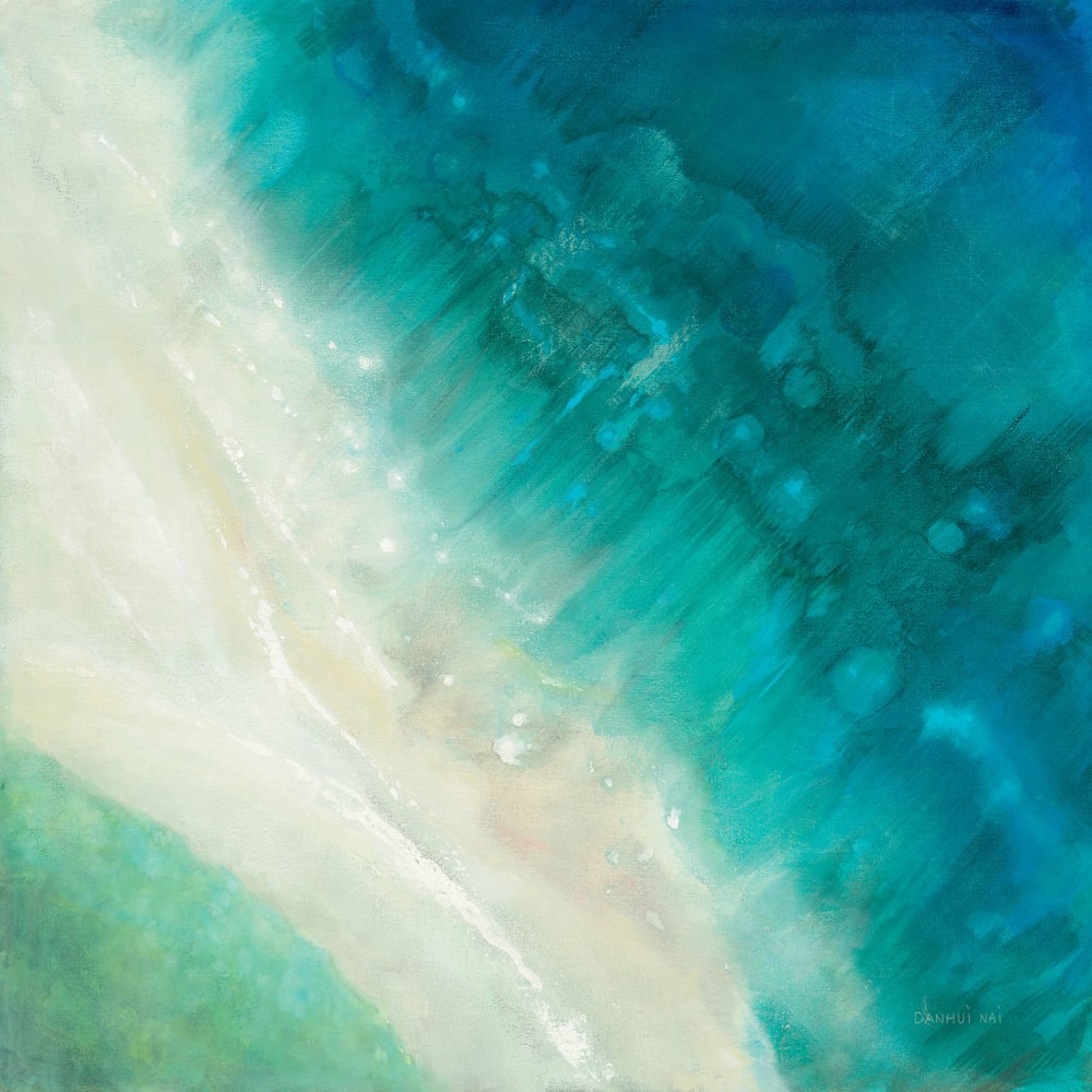 Tableau déco plage bleue imprimé sur toile 50x50 cm