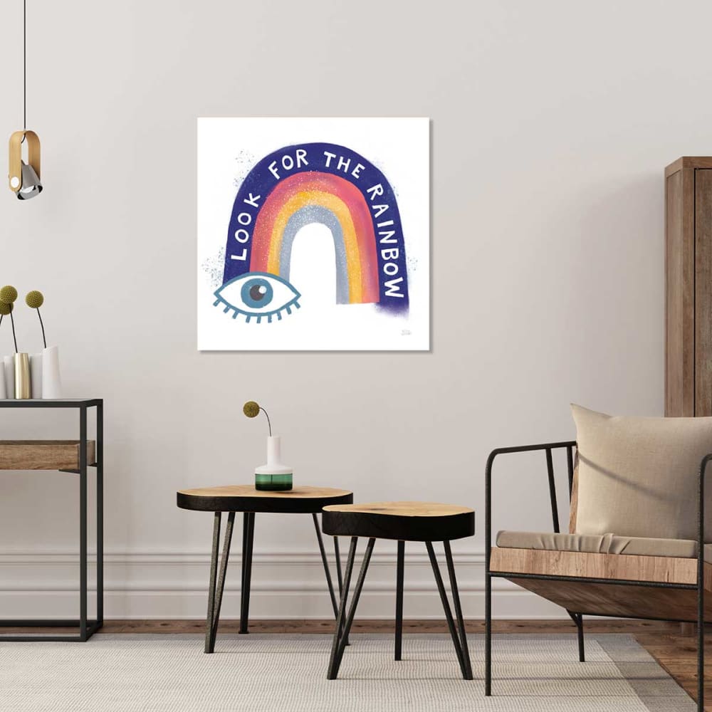 Cuadro abstracto busca el arco iris impresión sobre lienzo 50x50cm - Maisons du Monde