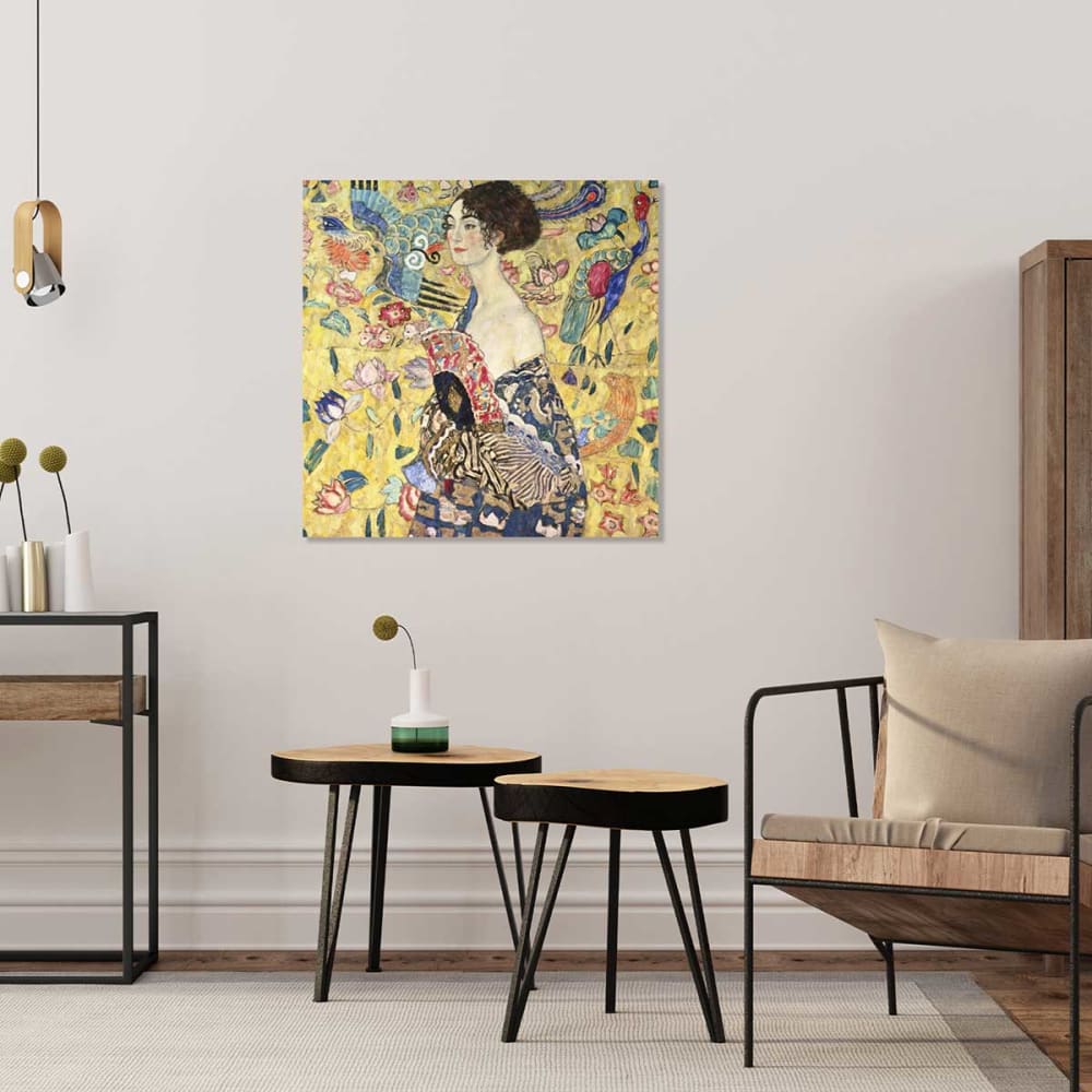 Klimt art quadro la dama con ventaglio cm - Hexoa