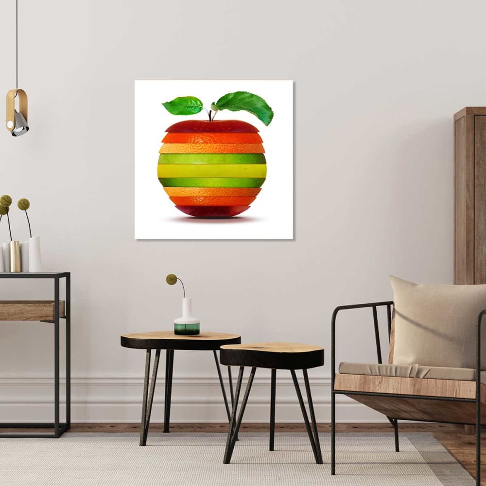 Mesa de cocina manzana naranja limón impresión sobre lienzo 50x50cm - Maisons du Monde
