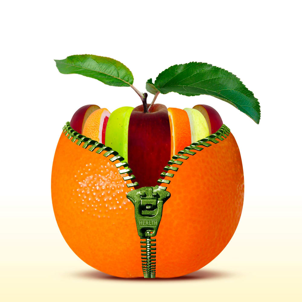 Decoración de cocina de frutas de mesa impresión sobre lienzo 50x50cm