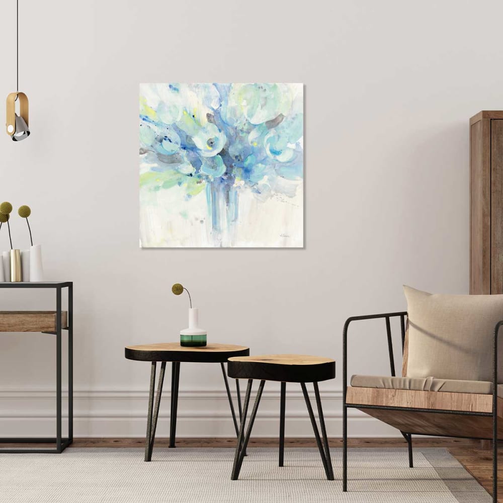 Decoración de pared flores ramo azul impresión sobre lienzo 50x50cm - Maisons du Monde