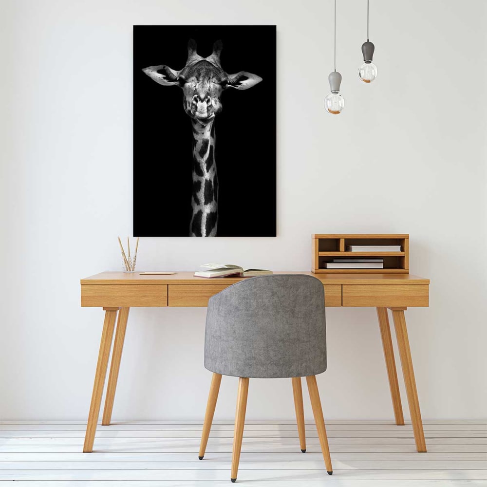 Quadro di giraffa ad alto ritratto stampa su tela 40x60cm - Hexoa