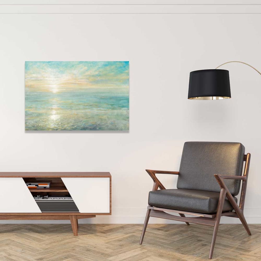Cuadro moderno sol sobre azul impresión sobre lienzo 60x40cm - Maisons du Monde