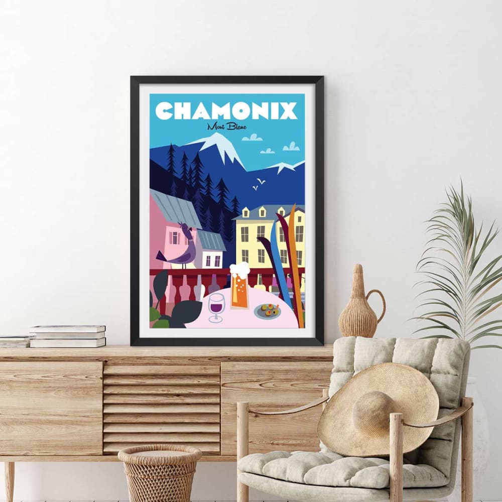 Poster di chamonix mont blanc sin marco 30x45cm - Hexoa