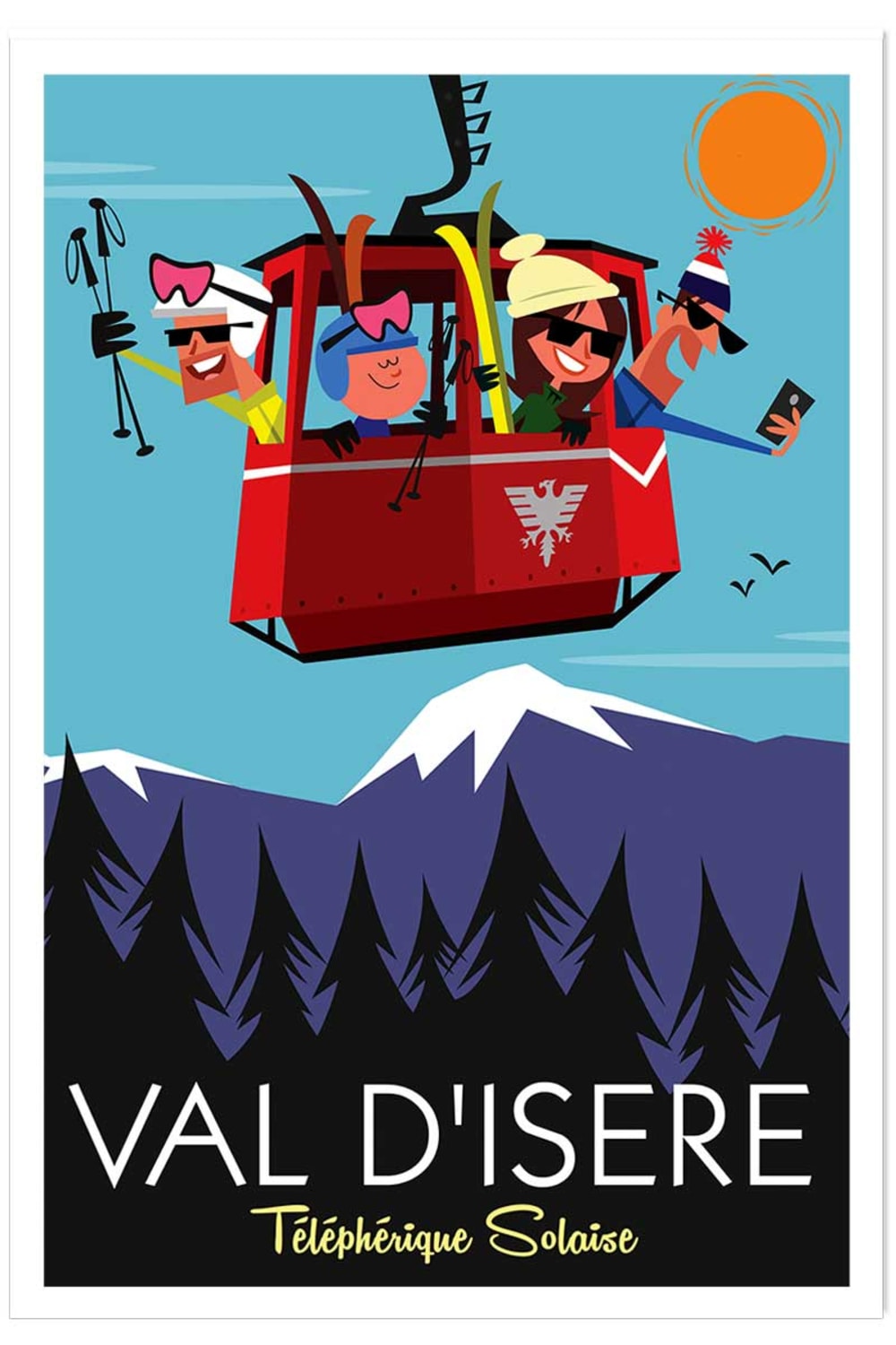 Póster esquí en val d'isère sin marco 30x45cm