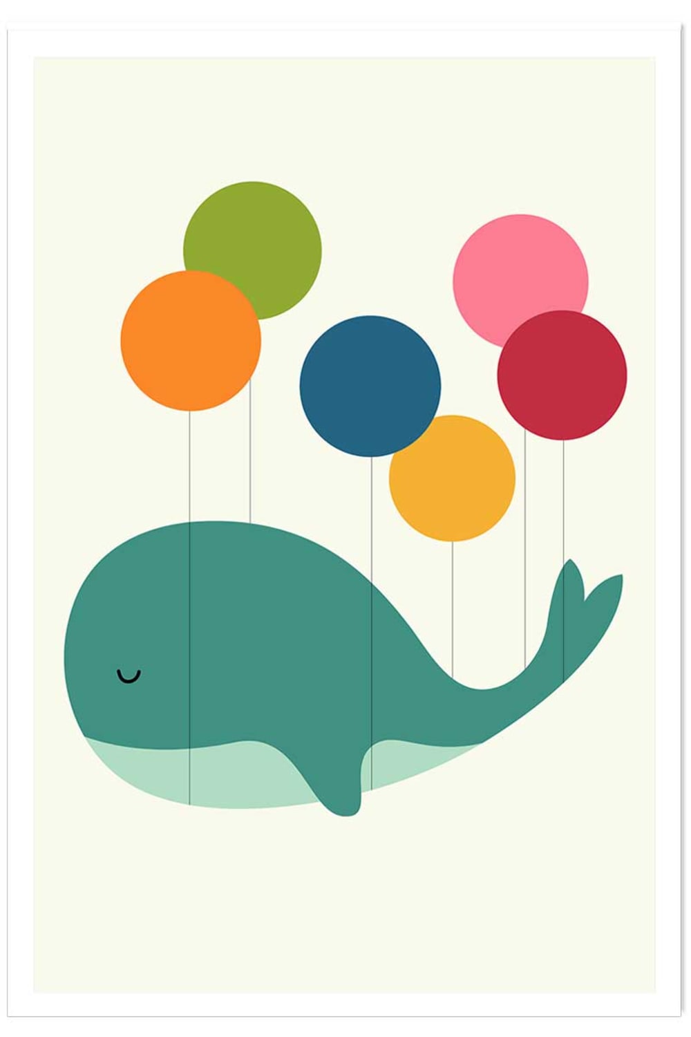 Póster de globo de ballena sin marco 40x60cm