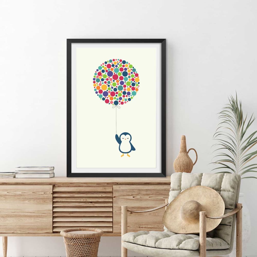 Poster di pinguino a palloncino sin marco 30x45cm - Hexoa