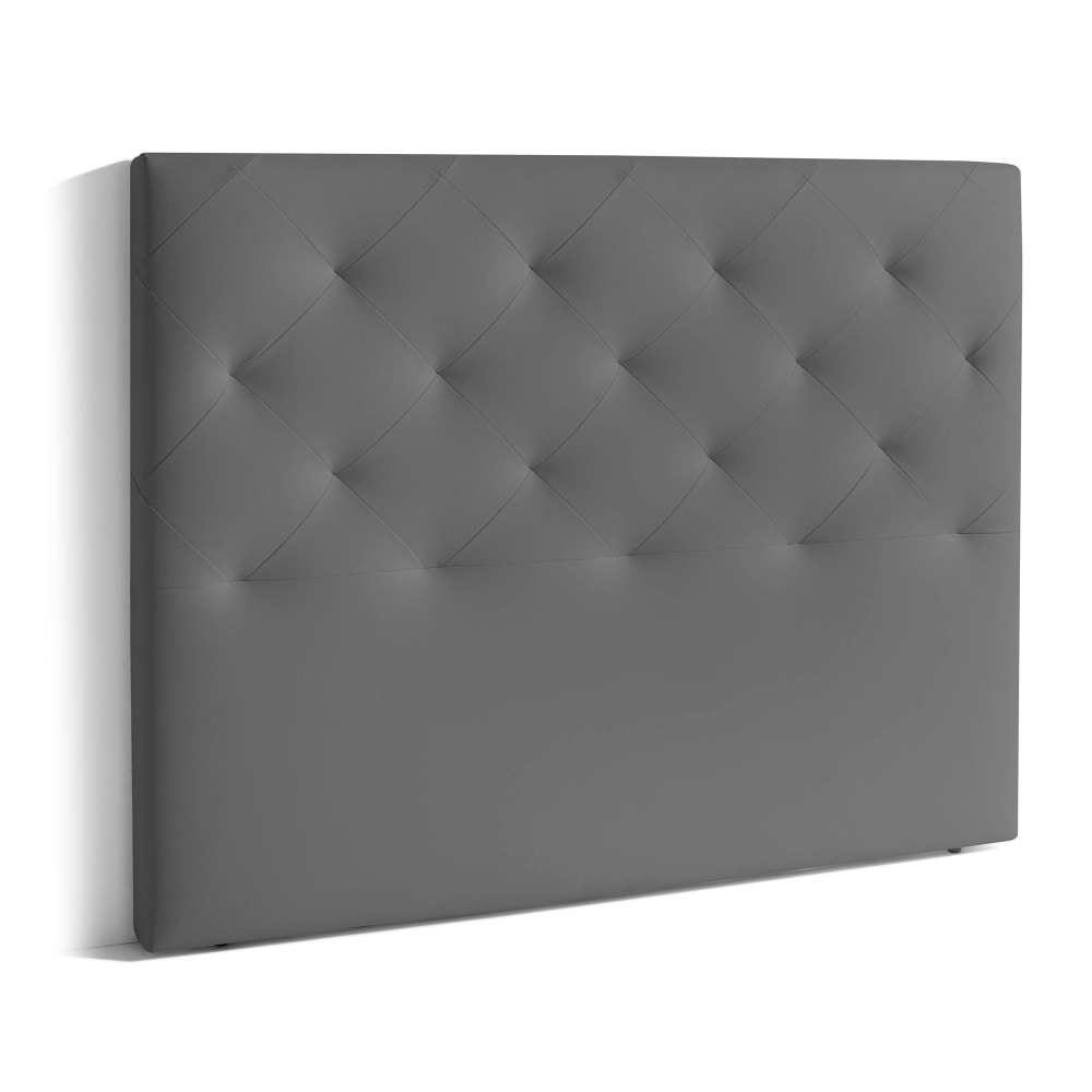 Cabecero alto tapizado en polipiel GRIS 160×10×120 cm - Maisons du Monde