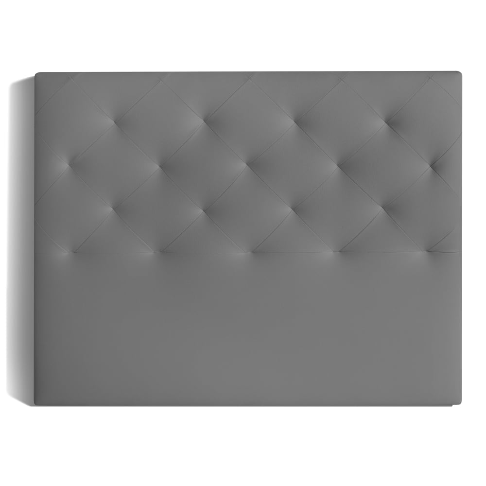 Cabecero alto tapizado en polipiel GRIS 150×10×120 cm