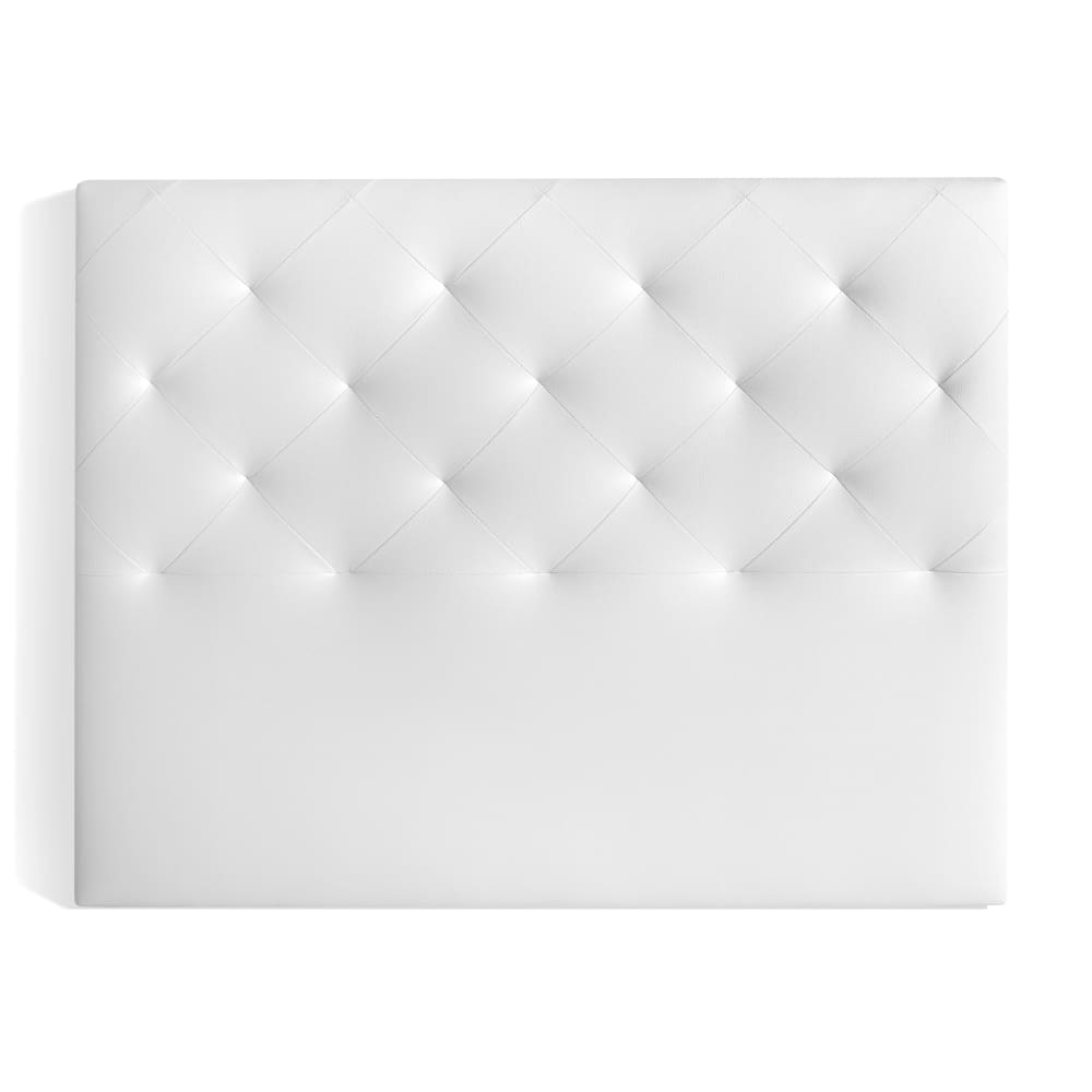 Cabecero alto tapizado en polipiel blanca. 150×10×120 cm
