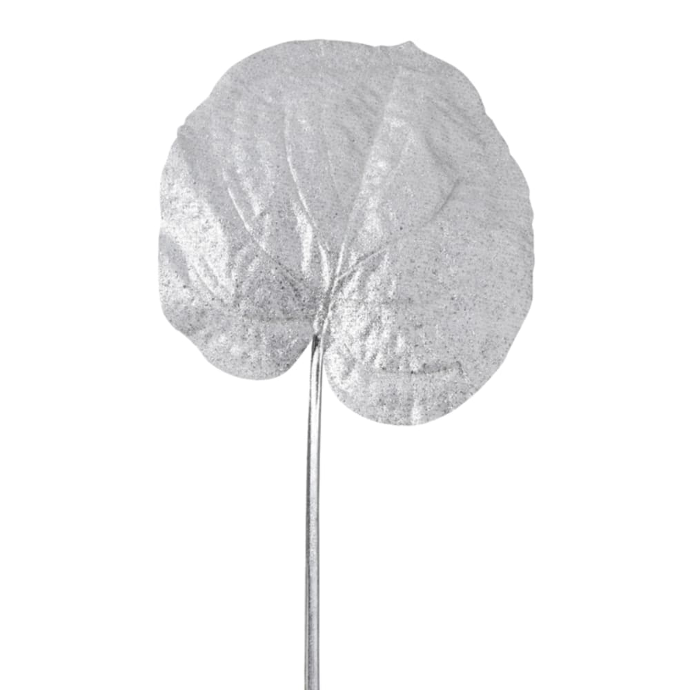 Sia Deco Feuille de alocasia métallique artificielle argentée H58 style contemporain - Pes - Polyester