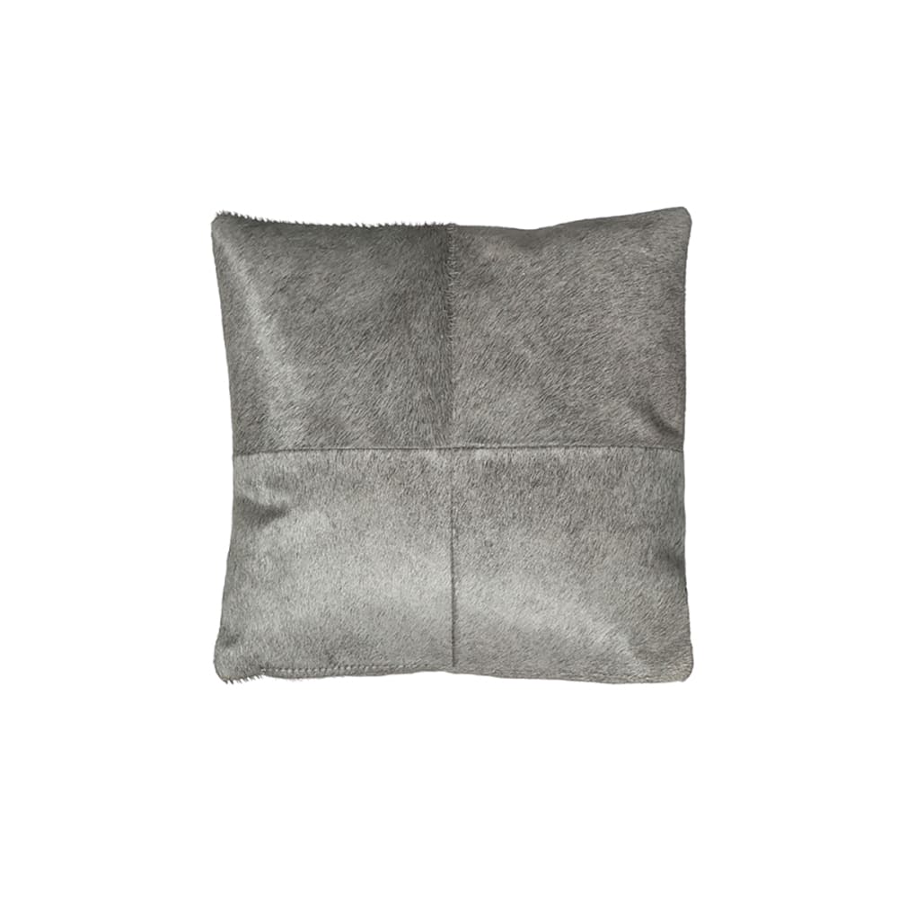Sia Deco Kissenbezug aus Baumwolle und Leder 30x30, Grau style modern Grau Leder
