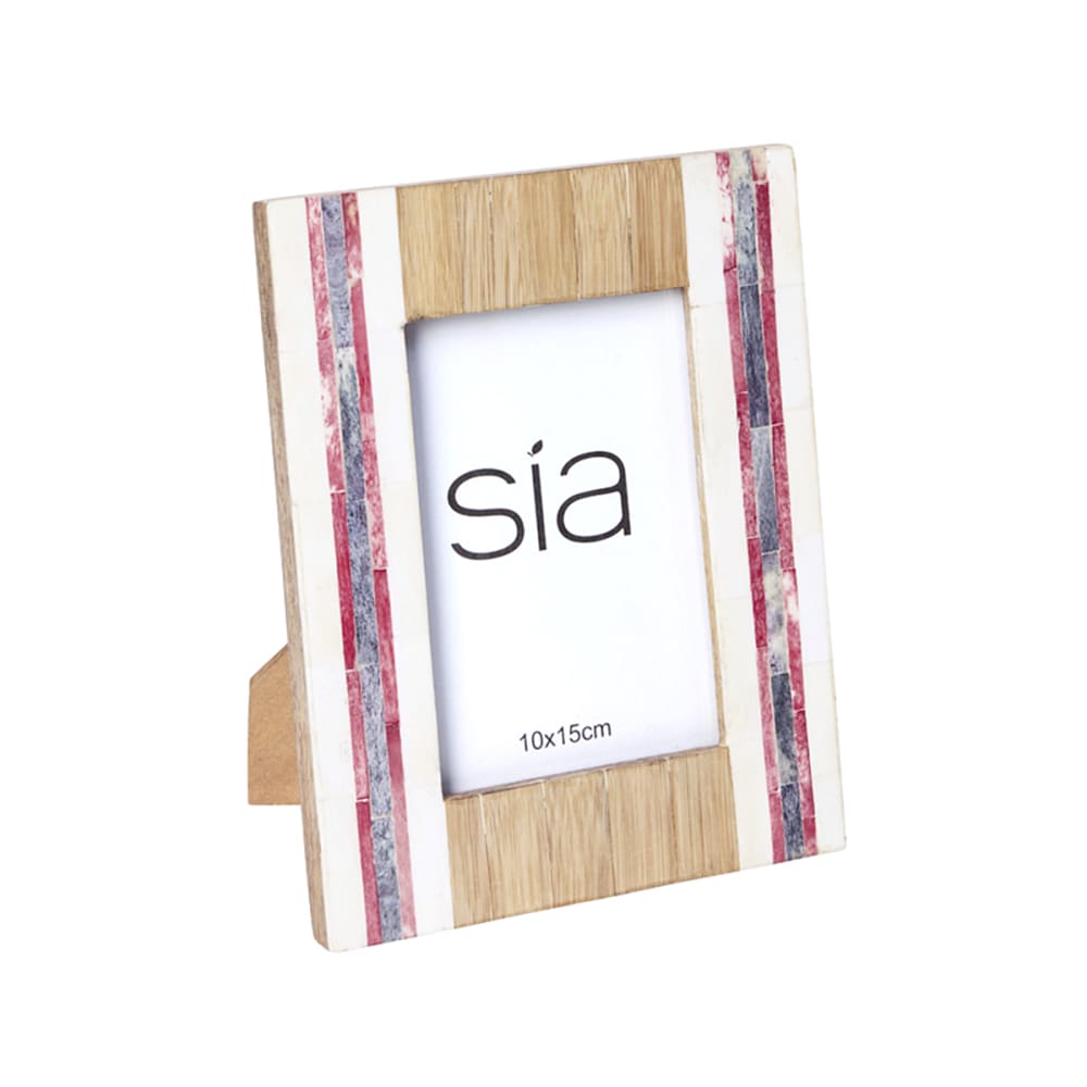Cadre photo en bois de manguier blanc 15x10