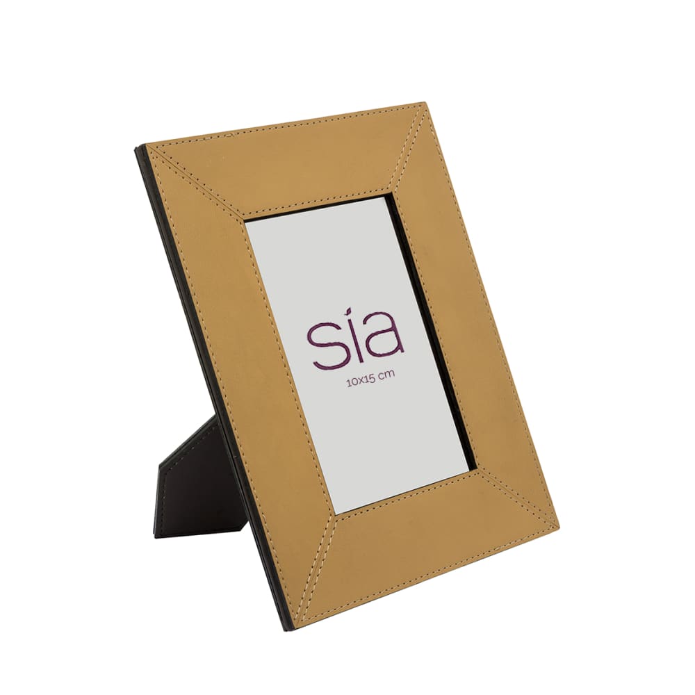 Cadre photo en cuir synthétique marron clair 15x10