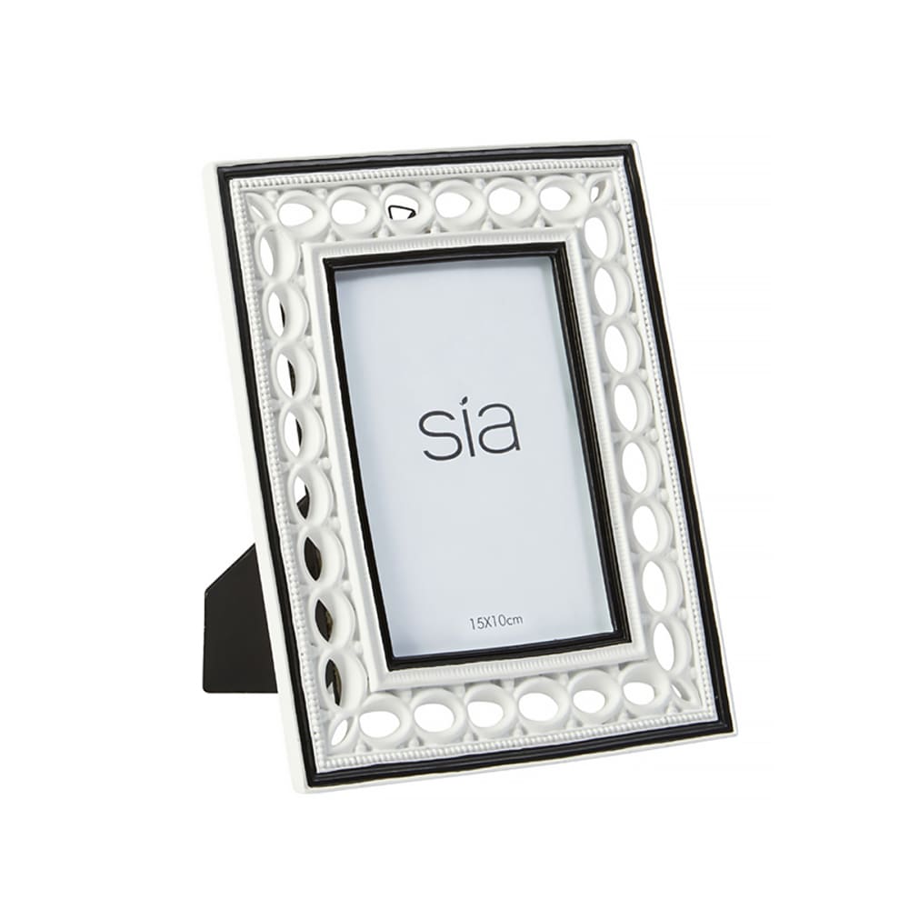 Cadre photo en polyrésine blanc 15x10