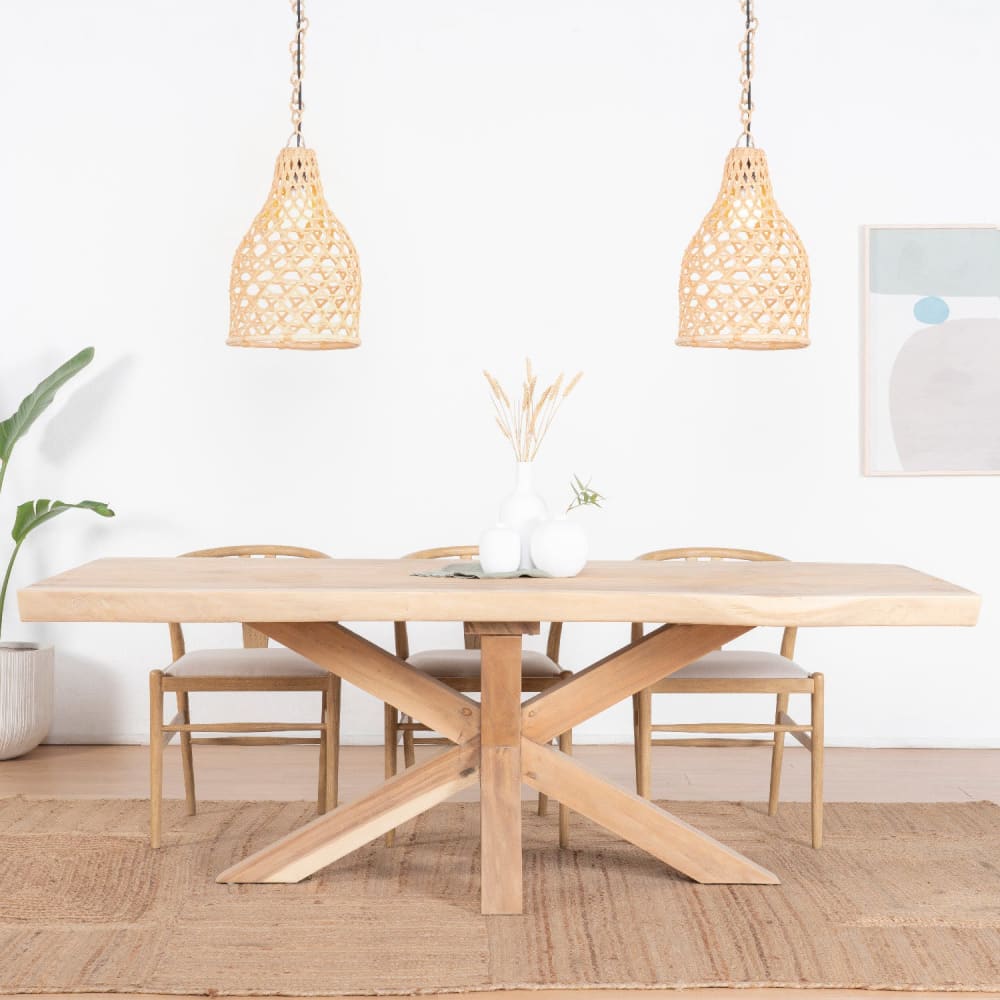 Mesa de comedor de madera maciza de trembesí 220cm