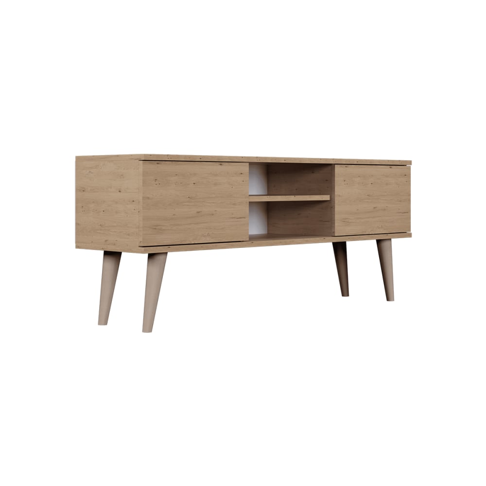 Meuble tv 120 cm panneaux marron